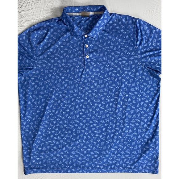 Puma Men's Mattr Polination Bee Print Polo Golf Shirt. Blue, Men's Size XXL. EUC - Picture 1 of 5